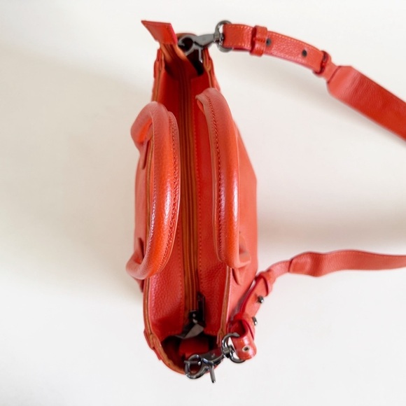 Beck Beckini Bag Tote Crossbody Satchel Italian Pebble Leather Logo Embossed - Picture 8 of 13